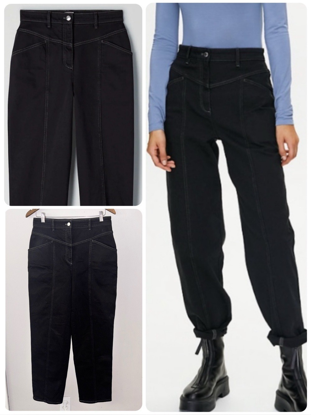 Aritzia Wilfred Free Archer Pants High Waist BlackWorkwear Inspired Jeans Sz 10